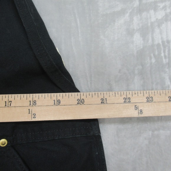Carhartt Bib Overall Mens 42x33 Black Canvas Duck Bib Quilt Lined Work USA R02 - Picture 13 of 16